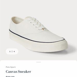 Polo by Ralph Lauren Men's Cream Canvas Sneakers